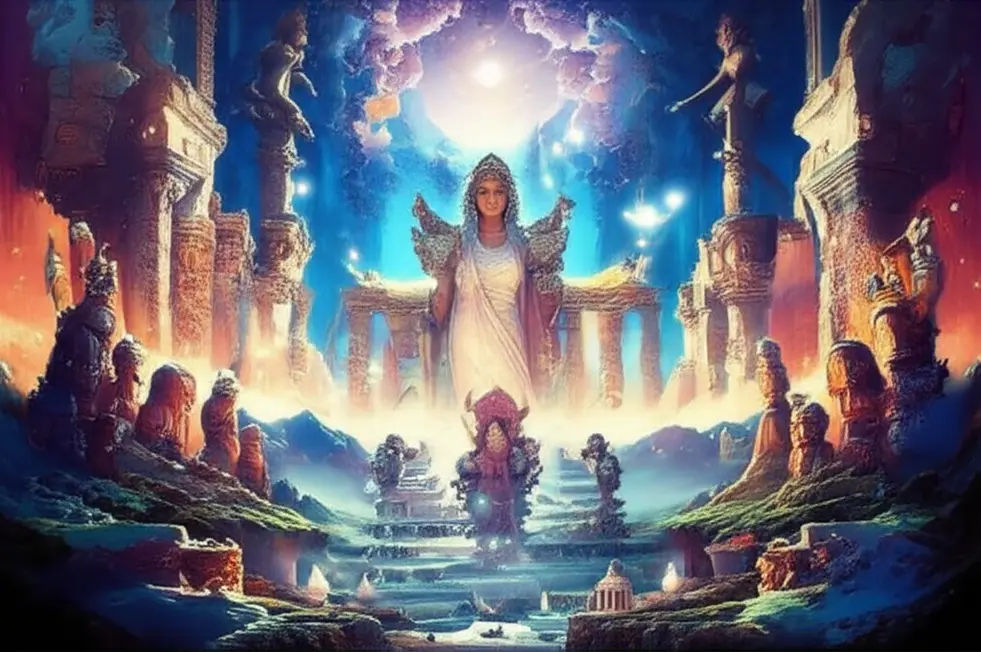 Representação do mundo espiritual e crenças sobre a morte.