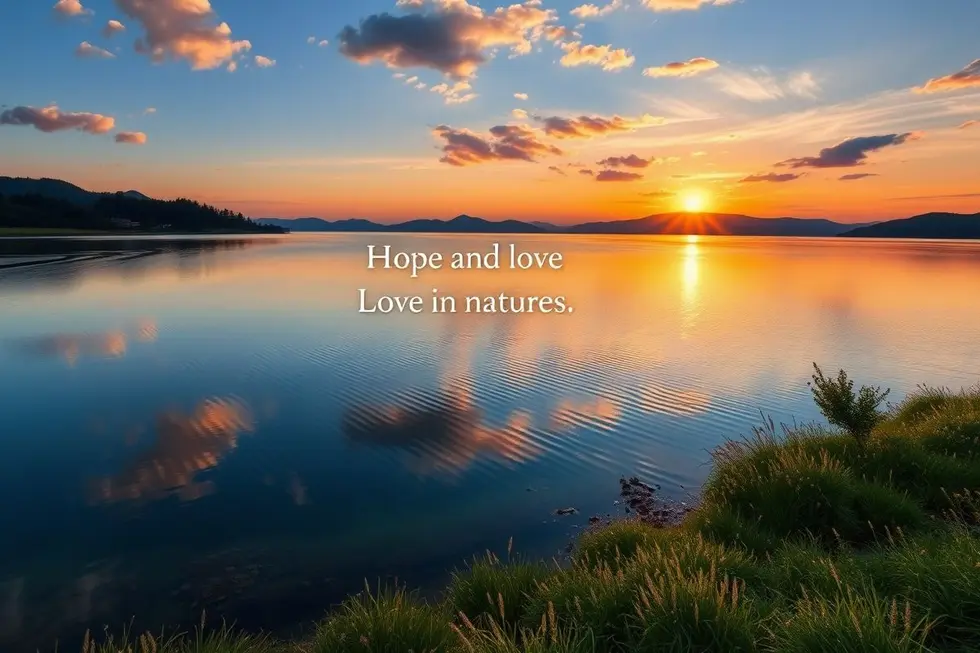 Paisagem tranquila ao amanhecer simbolizando amor e esperança.