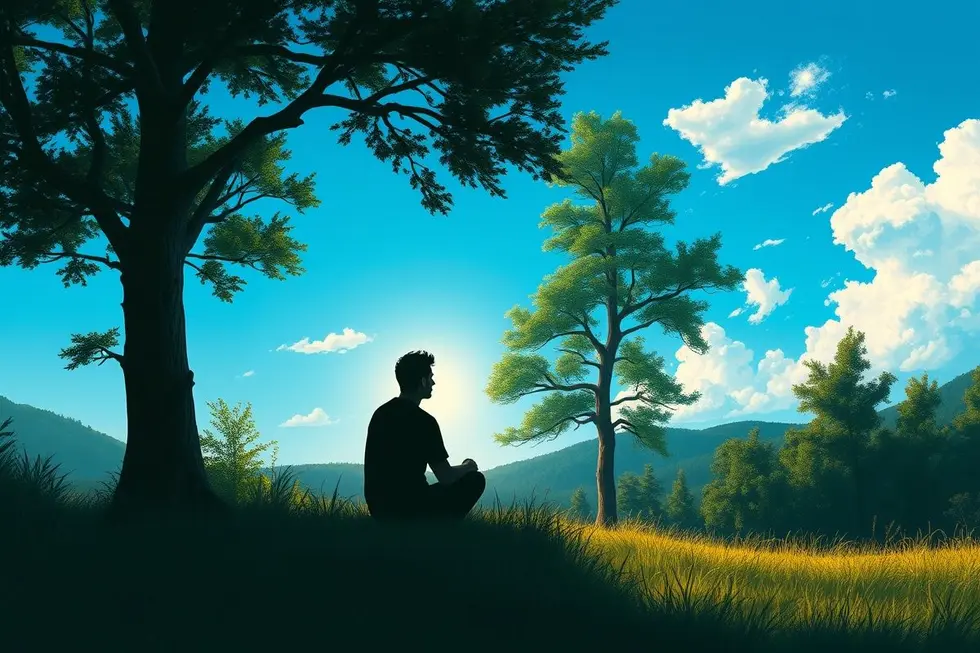 Pessoa meditando em meio à luta contra a inveja.