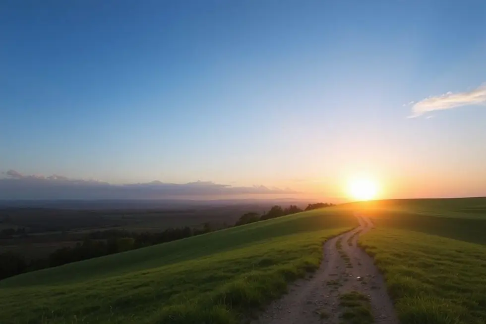 Uma paisagem tranquila que evoca reflexão sobre a vida e a morte.